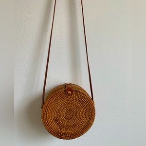 Rattan circle bag